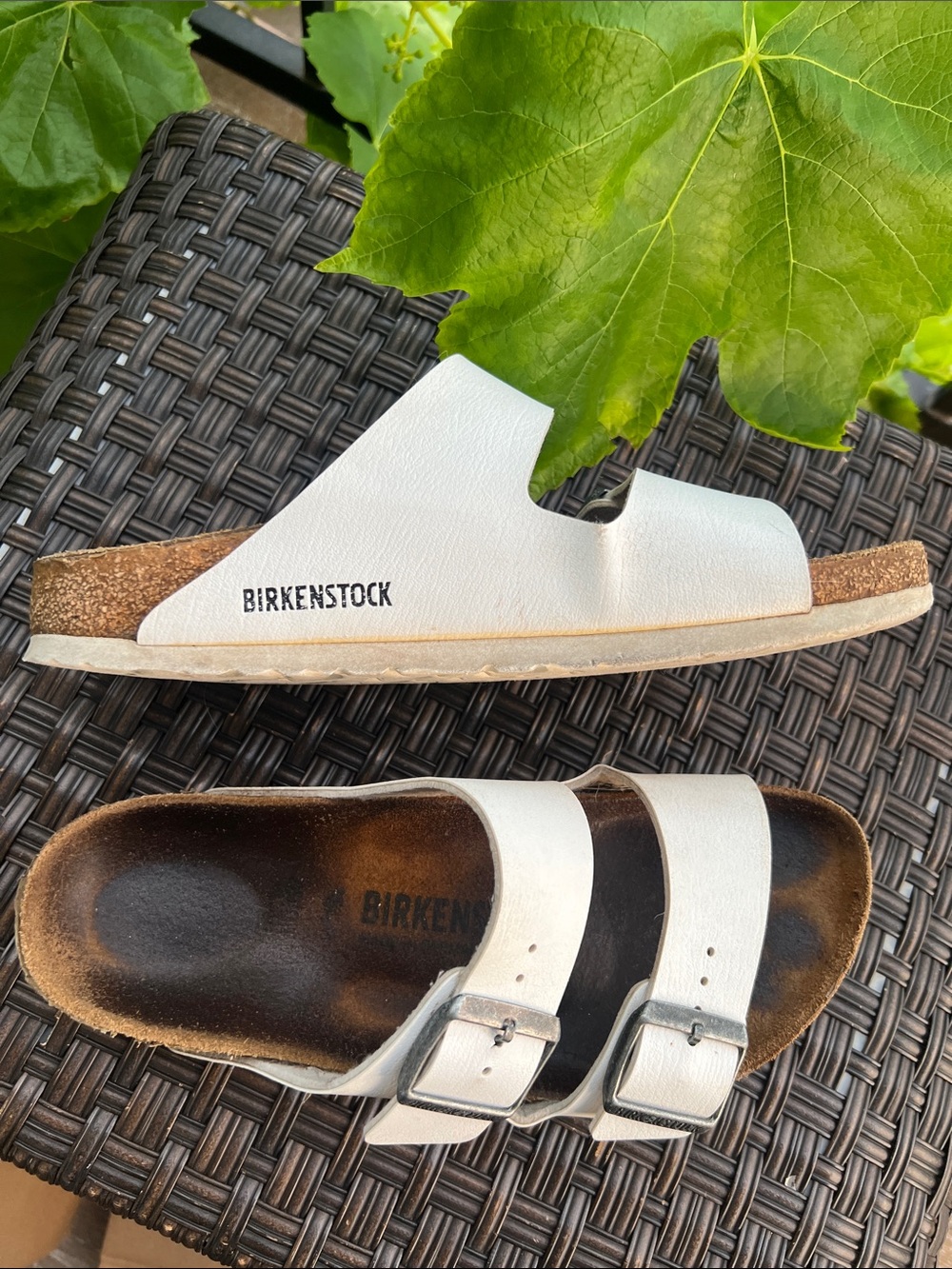 Birkenstock White Arizona Two-Strap Slide Sandals - Picture 8 of 16